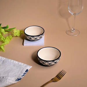 Stylish Ceramic Salad and Dough Bowl Microwave Oven Safe Made with Mango Wood and <b>PC</b> Material for Soup Serving - Product Image 1