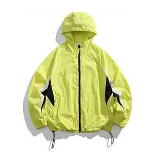 Veste coupe-vent tendance à capuche et patchwork, imperméable, style sportswear décontracté, vêtement d'extérieur athlétique, style designer, vente en gros - Product Image 4