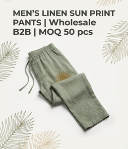 Pantalones Casuales de Talla Grande para Hombre, Estampados Simples, de Algodón/Lino, Ligeros, Tejidos, de Pierna Ancha, Estilo Oversize - Product Image 5