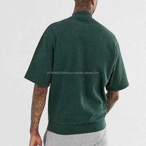 Turtle Neck boxy camiseta de peso pesado 100% algodón camiseta de gran tamaño fabricante personalizado de lujo en blanco Camiseta de cuello simulado - Product Image 2