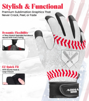 Guantes de Bateo de Béisbol Personalizables de Cuero de Alta Calidad, para Mano Derecha/Izquierda, Cierre de Gancho y Bucle, Palma Suave y Duradera, Antideslizantes