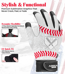 Guantes de Bateo de Béisbol de Cuero Personalizables de Alta Calidad con Cierre de Gancho y Bucle, Palma Suave y Duradera, Diseño Antideslizante para Profesionales - Product Image 3