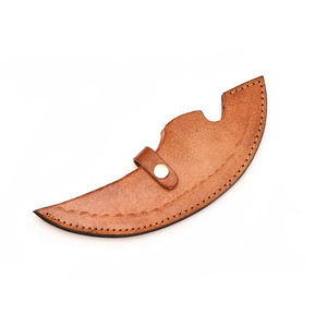 Couteau à pizza Burraq personnalisé fait main en acier au carbone, lame de 9 pouces, longueur totale de 11 pouces, manche en bois de rose, étui en cuir, style hache Tomahawk - Product Image 5