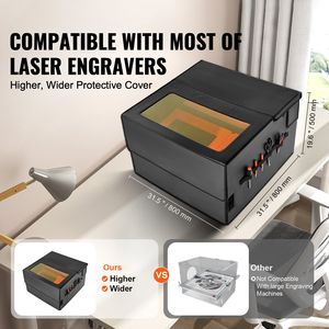 Copertura Protettiva Ignifuga per Incisore Laser 31.5 X 31.5 X 19.6, Tubo Ventilatore Ritardante di Fiamma per Attrezzature Laser - Product Image 2