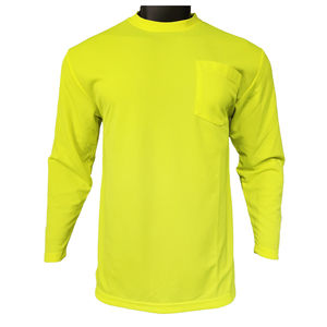 Camisetas de Trabajo de Seguridad con Logotipo Personalizado, 100% Poliéster, Manga Larga, Cuello Redondo, Secado Rápido, Cinta Reflectante, Alta Visibilidad, para Hombre - Product Image 1