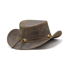 Unisex Brown Leather Striped Cowboy <b>Hat</b> with Braided <b>Band</b> Casual Outdoor & Beach Style Adult Spring Autumn Fit 56-58CM 2026 - Product Image 4