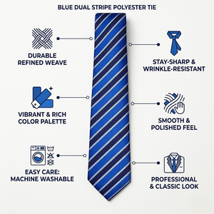 เนคไทโพลีเอสเตอร์ลายทางคู่สีน้ำเงิน |   เนคไททอผ้าคุณภาพพรีเมียม |   เครื่องประดับที่สง่างามและเป็นทางการ |   งานเลี้ยงแต่งงานทางธุรกิจ |   ของขวัญดีไซน์มีสไตล์ - Product Image 5