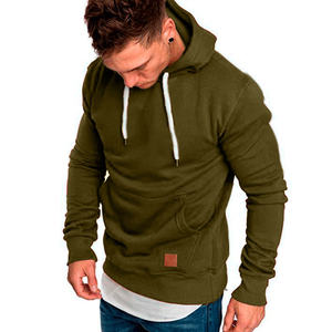 Sweat à capuche pour hommes de couleur unie vert armée nouveau printemps automne Streetwear vêtements d'extérieur à la mode décontracté lâche polaire manteaux - Product Image 1