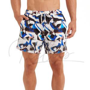 Pantalones Cortos de Baño y Playa para Hombre, de Poliéster, a Rayas, de Cintura Baja, con Logotipo Personalizado, Venta al Por Mayor - Product Image 5