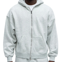 Sweat à capuche zippé personnalisé pour homme, en molleton épais, coupe décontractée, poches fendues, vêtements streetwear décontractés, fabricant