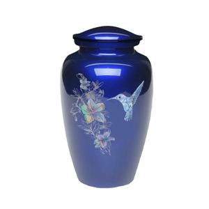 Humming Bird Cremation <b>Urn</b> Premium Quality Metal Adult <b>Urns</b> Centerpiece Item Table Display Burial Ashes Keepsake <b>Jar</b> Funeral <b>Urn</b> - Product Image 1