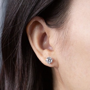 Pendientes de Diamantes Cultivados en Laboratorio VVS2, Oro Sólido de 18K, Clásicos con Cuatro Garras, Corte Brillante Redondo, CVD CROWN, Regalo de Boda - Product Image 3