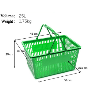 Cestas de compras de plástico de supermercado personalizadas para tiendas minoristas Precio de fábrica Cesta de compras Fábrica al por mayor Portátil - Product Image 3