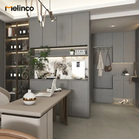 Melinco – Armoire ouverte sur mesure, moderne, du sol au plafond, avec fonction gain de place pour chambre d'appartement
