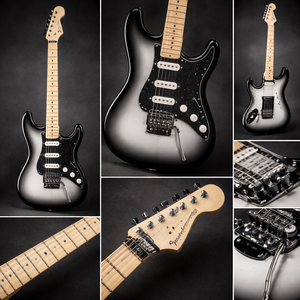 Ultra Luxe Student Electric Violin Viola 41 Inch Blue Gloss Finish Maple Fingerboard Ebony Steel Brass Acrylic Silverburst - Product Image 2