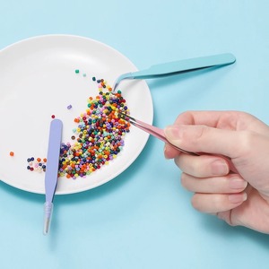 1 Pinza para recoger pedrería de uñas y pestañas, con punta recta, 5 colores, moderna, de acero inoxidable, para cejas - Product Image 5