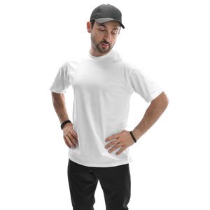 Camiseta Blanca de Cuello Redondo para Hombre, Manga Corta, Lisa, Informal, Básica, Cómoda, Prenda Lisa de Fábrica, Tela Suave, Ropa Personalizada - Product Image 1
