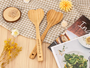 Personalized Heart Wood <b>Spoon</b>, Custom Engraved Kitchen <b>Serving</b> <b>Spoon</b> Set, Mother's Day Gift - Product Image 4