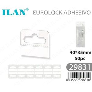 Striscia Adesiva con Ganci Eurolock Ilan 40x35mm, 50 Pezzi, Ganci per Indumenti - Product Image 2