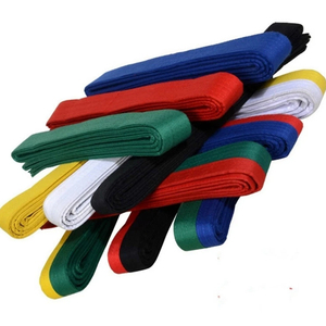 Custom Logo Multi-Color Stripe 100% Cotton Stretch Lightweight Breathable Durable Unisex Martial <b>Arts</b> Training Belt Judo BJJ - Product Image 1