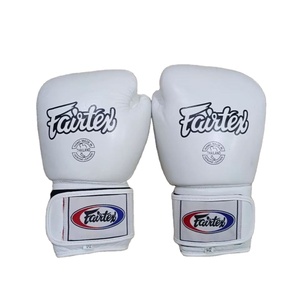 ถุงมือชกมวย Fairtex รุ่นขายดีที่สุด หนังแท้คุณภาพสูง 100% ถุงมือชกมวย Fairtex สีขาวแบบสั่งทำพิเศษ สำหรับการฝึกซ้อม - Product Image 1