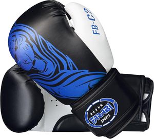 Gants de boxe Farabi Sports personnalisés en cuir PU 16 oz, légers, respirants, avec sangle de poignet à boucle pour l'entraînement et les arts martiaux - Product Image 2
