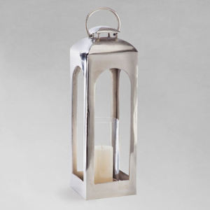 Venta al por Mayor de Faroles Metálicos Decorativos para el Hogar con Acabado Plateado Brillante, Faroles Metálicos para Exteriores de Estilo Moderno Hechos a Mano - Product Image 6