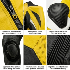 Combinaison de course moto en cuir sur mesure, Moto GP, une pièce, équipement de protection pour moto, combinaison de motard en cuir de vachette, fabricant OEM - Product Image 6