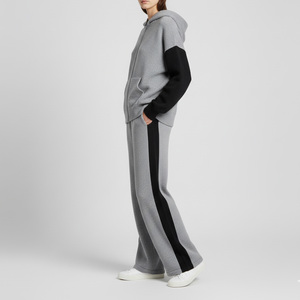 Ensemble sweat à capuche color block pour femme grande taille 2026 – Coupe ample, longueur intégrale, décontracté, pour l'automne, avec logo frontal et poches - Product Image 6