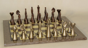 Vàng sang trọng & sier Brass Art Deco cờ vua thiết lập với màu xám Hội Đồng Quản trị gỗ bàn cờ hộp & kim loại <span class=keywords><strong>backgammon</strong></span> chip - Product Image 3