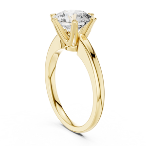 Bague de fiançailles solitaire classique en diamant de laboratoire, or jaune 14K 18K plaqué rhodium, DEF VVS, certifiée IGI, six griffes, haute qualité - Product Image 4