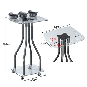 Carrito de Salón Multifuncional de Acrílico Moderno con 4 Ruedas, Resistente, con Portavasos, Fácil de Mover, para Salones de Belleza - Product Image 3