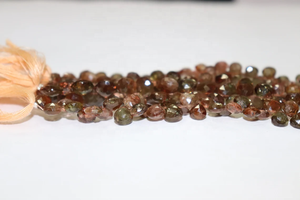 AAA + 8 pouces perles d'andalousite en forme de coeur à facettes Briolette 6mm matériau en pierre naturelle taillée sur le côté - Product Image 4