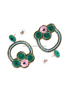 Pendientes de Flores con Cuentas Bordadas a Mano, Joyería de Cuentas de Colores, Clásicos, Elegantes, para Fiestas, Accesorios al por Mayor - Product Image 2