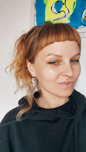 Excellent Handmade Macrame Moon Hoop <b>Earrings</b> Boho Crescent <b>Dangle</b> <b>Earrings</b> Ethnic Festival Jewelry Wholesale by Hari Om Creat - Product Image 3