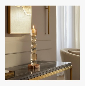 Élégant porte-bougie en cristal de forme cylindrique, décoration d'intérieur, matériau durable à bas prix - Product Image 5