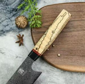 Cuchillo de Chef Personalizado de Acero de Damasco Forjado a Mano con Hoja Afilada y Mango de Madera Personalizado - Product Image 5