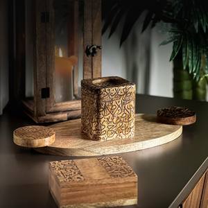 Brûleur d'encens en bois sculpté à la main, motif arabe, porte-encens Bakhoor, support d'encens en cube pour la décoration de la maison - Product Image 1