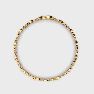 สร้อยข้อมือเทนนิสทองคำ 14K คลาสสิก ประดับเพชรโมอิสซาไนต์และเพชรแท้ เหมาะสำหรับเป็นของขวัญในงานแต่งงานหรืองานเลี้ยง - Product Image 3