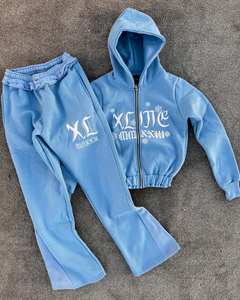 Fabricant de survêtements pour hommes à étiquette privée, pantalons empilés et sweat à capuche zippé - Product Image 6