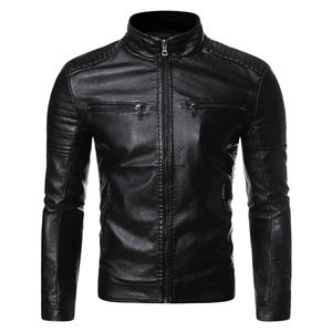 Veste en cuir pour homme, col montant, coupe slim, multi-poches, style vintage classique, nouvelle collection automne-hiver, qualité supérieure, vente en gros OEM - Product Image 4