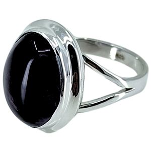 Anillo de Amatista Natural, Plata de Ley 925, Gema Ovalada Morada, Joyería Boho Hecha a Mano, Engaste en Bisel, 6 Gramos, Piedra de Nacimiento de Febrero - Product Image 1