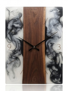 Horloge murale carrée à effet bois, horloge analogique silencieuse 2D, horloge décorative pour la maison, le bureau, taille personnalisée, forme ronde - Product Image 6