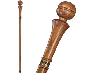 Bastón de madera maciza natural con punta de bola y banda de latón, duradero para uso doméstico, soporte diario para caminar para personas mayores, venta al por mayor - Product Image 1