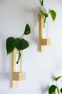 Juego de Macetas de Pared Modernas de Madera, Jarrones de Bambú y Madera, Exhibición de Plantas Colgantes para Decoración de Interiores de Hogar y Oficina - Product Image 5