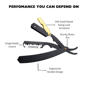 Commercial Hair Stylist <b>Razors</b> Precision Folding Shaver for Neckline Beard Trimming and Hairline Definition - Product Image 6