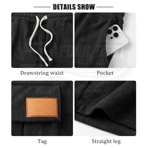 Shorts de course et de fitness pour hommes, logo personnalisé, coupe ample, longueur de jambe 5 pouces, taille élastique, 100% coton tricoté, toile pour l'entraînement en salle de sport - Product Image 2