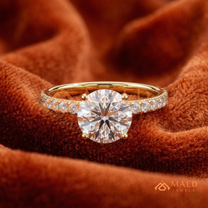 18K Gold Plated Round Moissanite Engagement Ring Lab Grown Diamond Bridal Jewelry Women USA Luxury <b>Gift</b> - Product Image 1