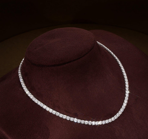 Collar de Diamantes Cultivados en Laboratorio Personalizado, Cadena de Plata, Diamante de Corte Brillante Redondo, Joyería Fina de Alta Calidad, Certificado IGI, Estilo Vintage - Product Image 3