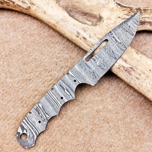 Cuchillo de caza y bushcraft de acero de Damasco Nordic Forge, hoja en bruto DIY, EDC, punta fija, forjado de espiga completa, kit OEM - Product Image 2